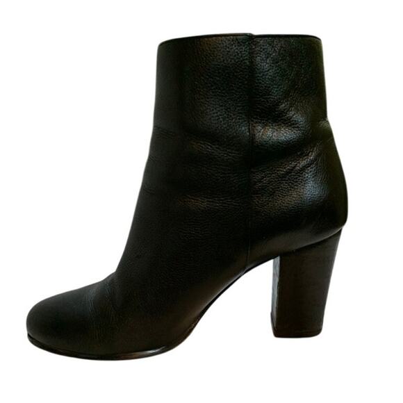 Black Leather Michael Kors Margaret Stacked High Heel Bootie Size 8 - Picture 2 of 10